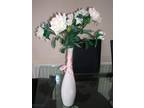 12 VASES & realistic pink & white flowers,  used as...